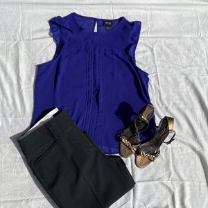 Cobalt Blue Sheer Blouse